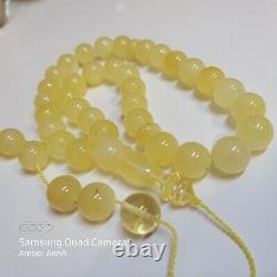 Natural Baltic Amber Islamic Prayer Beads Misbaha Tasbih Rosary 37g Formed