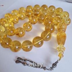 Natural Baltic Amber Islamic Prayer Beads Misbaha Tasbih Rosary 400g