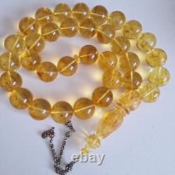 Natural Baltic Amber Islamic Prayer Beads Misbaha Tasbih Rosary 400g