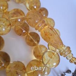 Natural Baltic Amber Islamic Prayer Beads Misbaha Tasbih Rosary 400g