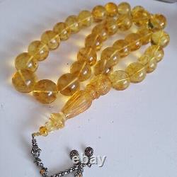 Natural Baltic Amber Islamic Prayer Beads Misbaha Tasbih Rosary 400g