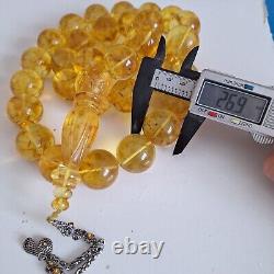 Natural Baltic Amber Islamic Prayer Beads Misbaha Tasbih Rosary 400g