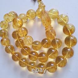 Natural Baltic Amber Islamic Prayer Beads Misbaha Tasbih Rosary 400g