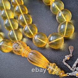 Natural Baltic Amber Islamic Prayer Beads Misbaha Tasbih Rosary 400g