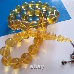 Natural Baltic Amber Islamic Prayer Beads Misbaha Tasbih Rosary 400g