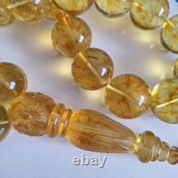 Natural Baltic Amber Islamic Prayer Beads Misbaha Tasbih Rosary 400g