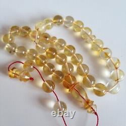 Natural Baltic Amber Islamic Prayer Beads Misbaha Tasbih Rosary 42g 12mm