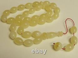 Natural Baltic Amber Islamic Prayer Beads Misbaha Tasbih Rosary 45g 33 Beads