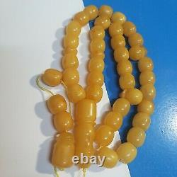 Natural Baltic Amber Islamic Prayer Beads Misbaha Tasbih Rosary 46g 33 Beads