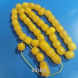 Natural Baltic Amber Islamic Prayer Beads Misbaha Tasbih Rosary 46g 33 Beads