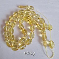 Natural Baltic Amber Islamic Prayer Beads Misbaha Tasbih Rosary 47g