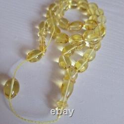 Natural Baltic Amber Islamic Prayer Beads Misbaha Tasbih Rosary 47g