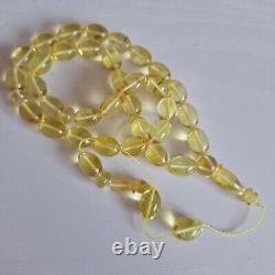 Natural Baltic Amber Islamic Prayer Beads Misbaha Tasbih Rosary 47g