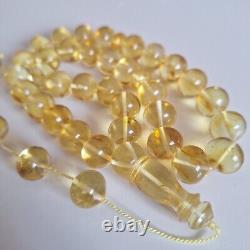 Natural Baltic Amber Islamic Prayer Beads Misbaha Tasbih Rosary 52g