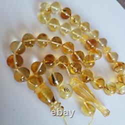 Natural Baltic Amber Islamic Prayer Beads Misbaha Tasbih Rosary 52g 33 beads