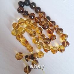 Natural Baltic Amber Islamic Prayer Beads Misbaha Tasbih Rosary 53g