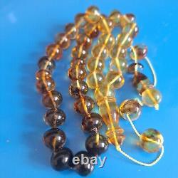 Natural Baltic Amber Islamic Prayer Beads Misbaha Tasbih Rosary 53g