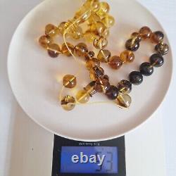 Natural Baltic Amber Islamic Prayer Beads Misbaha Tasbih Rosary 53g