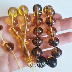 Natural Baltic Amber Islamic Prayer Beads Misbaha Tasbih Rosary 53g