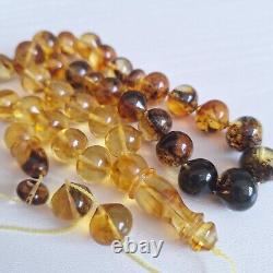 Natural Baltic Amber Islamic Prayer Beads Misbaha Tasbih Rosary 53g