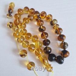 Natural Baltic Amber Islamic Prayer Beads Misbaha Tasbih Rosary 53g