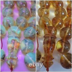 Natural Baltic Amber Islamic Prayer Beads Misbaha Tasbih Rosary 58g 13.5mm