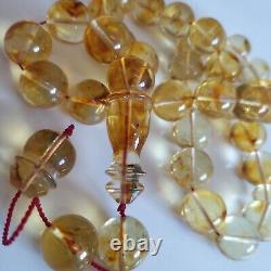 Natural Baltic Amber Islamic Prayer Beads Misbaha Tasbih Rosary 59g 13.6mm