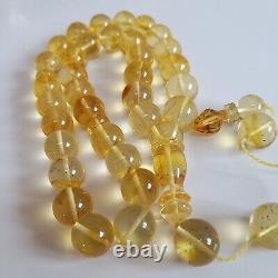 Natural Baltic Amber Islamic Prayer Beads Misbaha Tasbih Rosary 60g 13.5mm