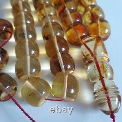 Natural Baltic Amber Islamic Prayer Beads Misbaha Tasbih Rosary 61g