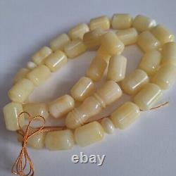 Natural Baltic Amber Islamic Prayer Beads Misbaha Tasbih Rosary 62g