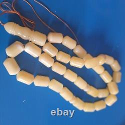 Natural Baltic Amber Islamic Prayer Beads Misbaha Tasbih Rosary 62g