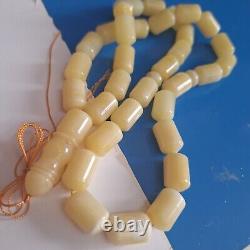 Natural Baltic Amber Islamic Prayer Beads Misbaha Tasbih Rosary 62g