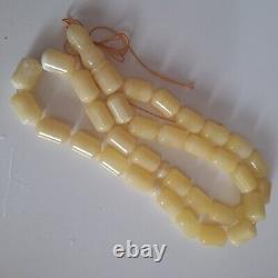 Natural Baltic Amber Islamic Prayer Beads Misbaha Tasbih Rosary 62g