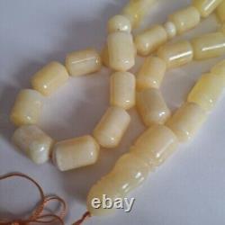 Natural Baltic Amber Islamic Prayer Beads Misbaha Tasbih Rosary 62g