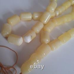 Natural Baltic Amber Islamic Prayer Beads Misbaha Tasbih Rosary 62g