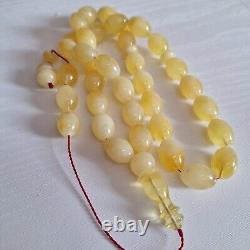 Natural Baltic Amber Islamic Prayer Beads Misbaha Tasbih Rosary 64g