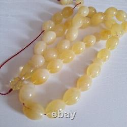 Natural Baltic Amber Islamic Prayer Beads Misbaha Tasbih Rosary 64g