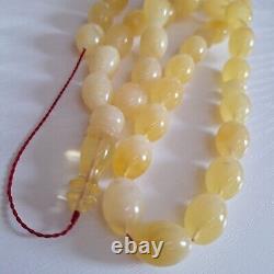 Natural Baltic Amber Islamic Prayer Beads Misbaha Tasbih Rosary 64g