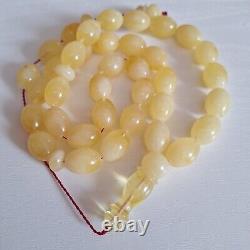 Natural Baltic Amber Islamic Prayer Beads Misbaha Tasbih Rosary 64g