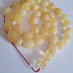 Natural Baltic Amber Islamic Prayer Beads Misbaha Tasbih Rosary 64g