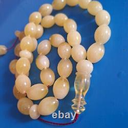 Natural Baltic Amber Islamic Prayer Beads Misbaha Tasbih Rosary 64g