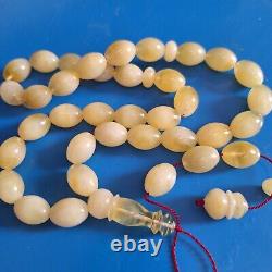 Natural Baltic Amber Islamic Prayer Beads Misbaha Tasbih Rosary 64g