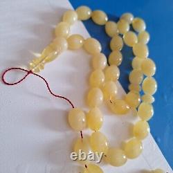 Natural Baltic Amber Islamic Prayer Beads Misbaha Tasbih Rosary 64g