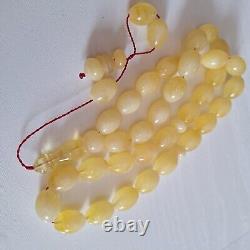 Natural Baltic Amber Islamic Prayer Beads Misbaha Tasbih Rosary 64g