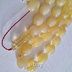 Natural Baltic Amber Islamic Prayer Beads Misbaha Tasbih Rosary 64g