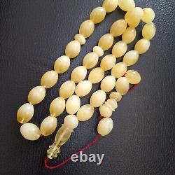 Natural Baltic Amber Islamic Prayer Beads Misbaha Tasbih Rosary 64g