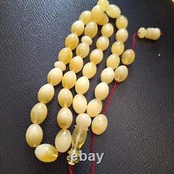 Natural Baltic Amber Islamic Prayer Beads Misbaha Tasbih Rosary 64g