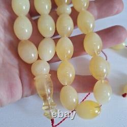 Natural Baltic Amber Islamic Prayer Beads Misbaha Tasbih Rosary 64g