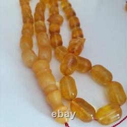 Natural Baltic Amber Islamic Prayer Beads Misbaha Tasbih Rosary 65g Pressed