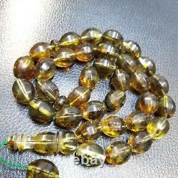 Natural Baltic Amber Islamic Prayer Beads Misbaha Tasbih Rosary 69g 33 Beads